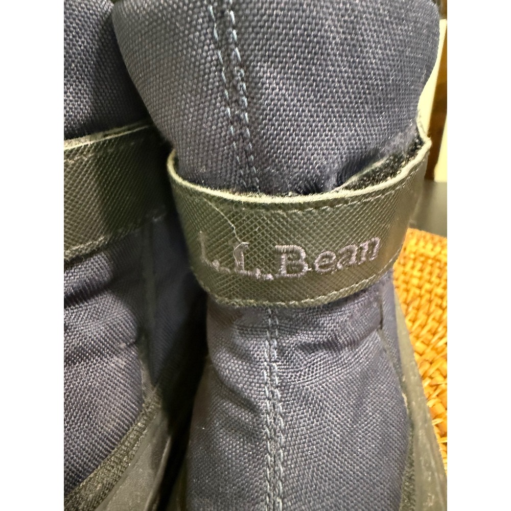 LL Bean Kids Snow Boots Navy Blue Black Fleece Lined Winter Boots - Picture 2 of 7